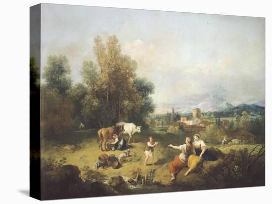 Landscape with Young Shepherdesses-Francesco Zuccarelli-Premier Image Canvas