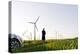 Landscape, Woman, Wind Turbines, Wind Power Station, Wind Park-Axel Schmies-Premier Image Canvas