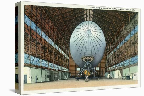 Langley Field, Virginia - Airship Hangar Interior View-Lantern Press-Stretched Canvas