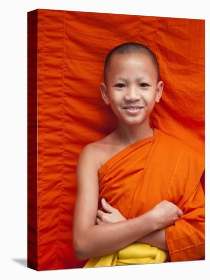 Laos, Luang Prabang, Wat Sensoukarahm, Portrait of Monk-Steve Vidler-Premier Image Canvas