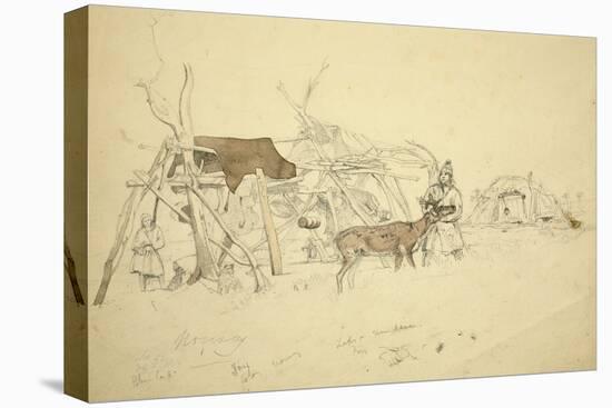 Lapps and Reindeer Beside Huts, North Norway, C.1850-Godfrey Thomas Vigne-Premier Image Canvas