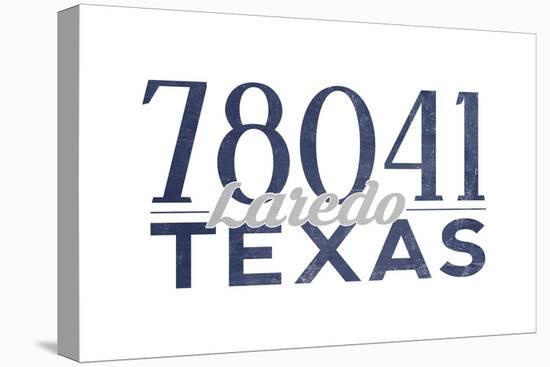 Laredo, Texas - 78041 Zip Code (Blue)-Lantern Press-Stretched Canvas