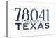 Laredo, Texas - 78041 Zip Code (Blue)-Lantern Press-Stretched Canvas