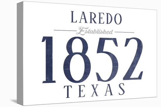 Laredo, Texas - Established Date (Blue)-Lantern Press-Stretched Canvas