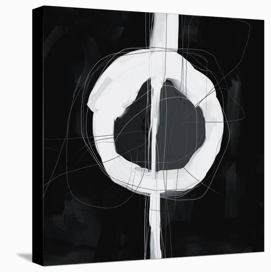 Large Black, White and Grey Abstract-Real Callahan-Stretched Canvas