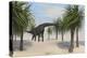 Large Brachiosaurus Grazing on Trees-null-Stretched Canvas