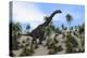 Large Brachiosaurus in a Tropical Environment-null-Stretched Canvas