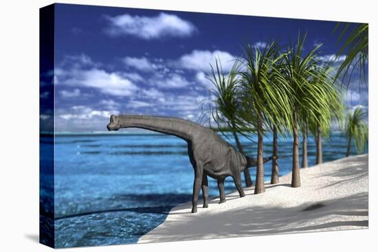 Large Brachiosaurus on the Shoreline-null-Stretched Canvas