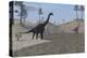 Large Brachiosaurus Roaming the Edge of a Bay-null-Stretched Canvas