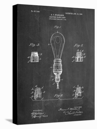 Large Filament Light Bulb Patent-Cole Borders-Stretched Canvas