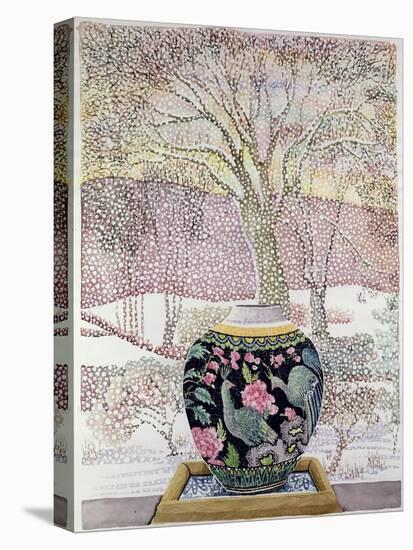 Large Ginger Jar in Snowstorm-Lillian Delevoryas-Premier Image Canvas