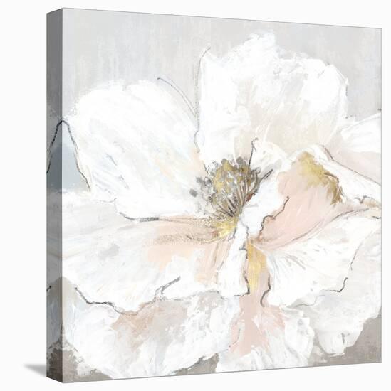 Large White Floral II-Alex Black-Stretched Canvas