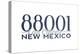 Las Cruces, New Mexico - 88001 Zip Code (Blue)-Lantern Press-Stretched Canvas