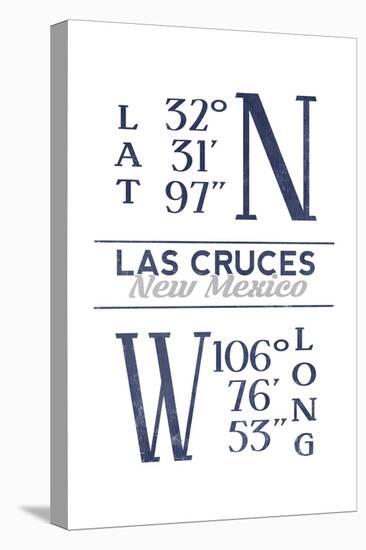 Las Cruces, New Mexico - Latitude and Longitude (Blue)-Lantern Press-Stretched Canvas