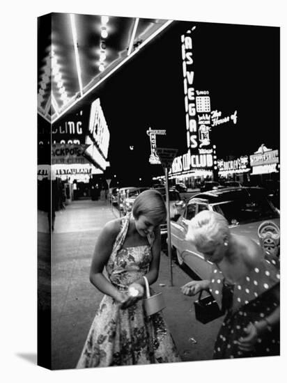 Las Vegas Chorus Girl, Kim Smith, and Her Roommate after Leaving a Casino-Loomis Dean-Premier Image Canvas