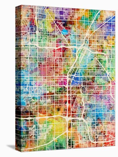 Las Vegas City Street Map-Michael Tompsett-Stretched Canvas