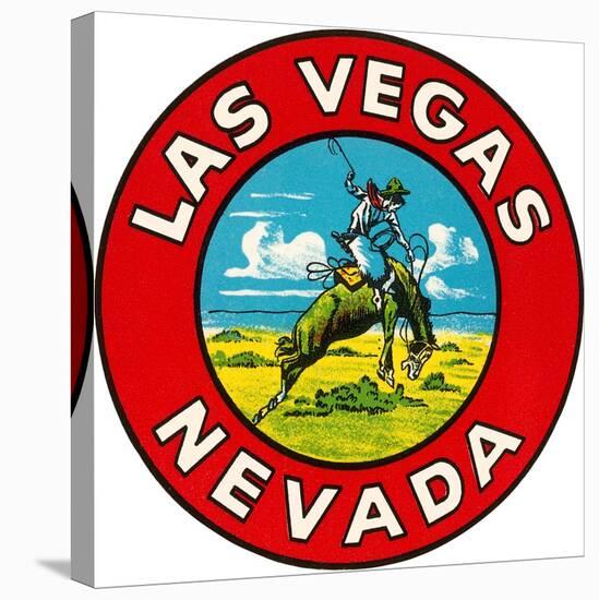 Las Vegas Logo with Bucking Bronco, Nevada-null-Stretched Canvas