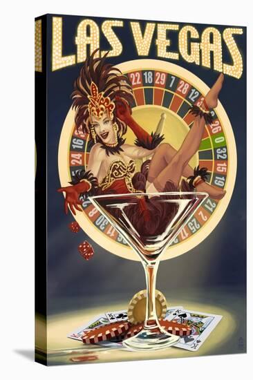 Las Vegas, Nevada - Casino Pinup Girl-Lantern Press-Stretched Canvas