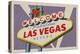 Las Vegas, Nevada - Welcome Sign Woodblock-Lantern Press-Stretched Canvas