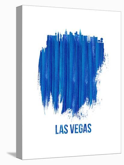 Las Vegas Skyline Brush Stroke - Blue-NaxArt-Stretched Canvas