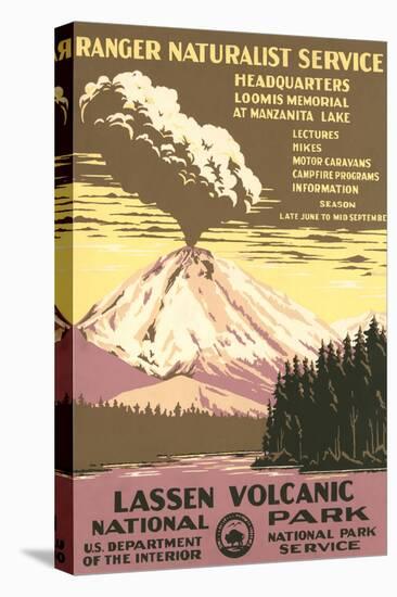 Lassen Volcanic National Park Travel Poster-null-Stretched Canvas