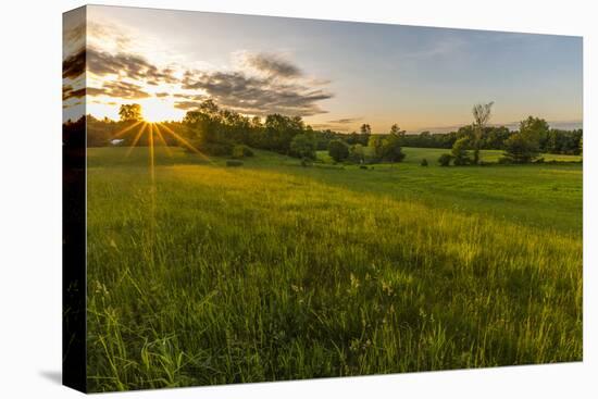 Last Light in a Hay Field in Epping, New Hampshire-Jerry and Marcy Monkman-Premier Image Canvas