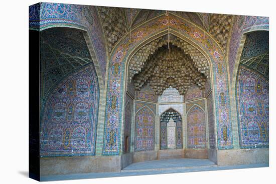 Late 19th century tiling at Nasir-al Molk Mosque, Shiraz, Iran, Middle East-James Strachan-Premier Image Canvas