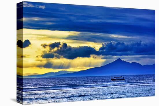 Late sunset view of Mount Agung volcano on the island of Bali, Indonesia.-Greg Johnston-Premier Image Canvas