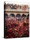 Lathmar Holi Celebrations in Nand Rae Temple, Nandagaon, Braj, Uttar Pradesh, India, Asia-Ben Pipe-Premier Image Canvas