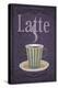 Latte Sign-Lantern Press-Stretched Canvas