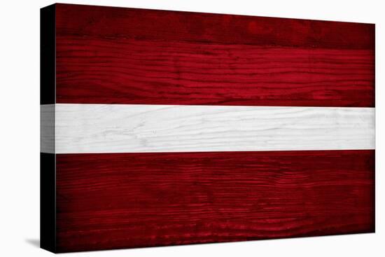 Latvia Flag Design with Wood Patterning - Flags of the World Series-Philippe Hugonnard-Stretched Canvas