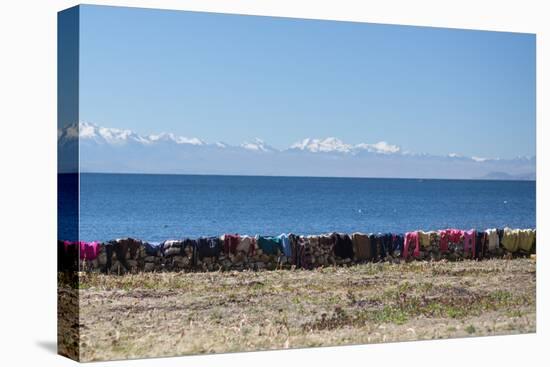 Laundry Hangs on a Wall on Isla Del Sol Along the Edge of Lake Titicaca-Alex Saberi-Premier Image Canvas