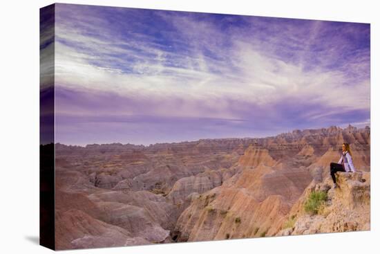 Laura Grier at Sunrise at the Badlands, Black Hills, South Dakota-Laura Grier-Premier Image Canvas