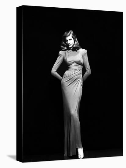 Lauren Bacall (b/w photo)-null-Stretched Canvas