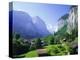 Lauterbrunnen and Staubbach Falls, Jungfrau Region, Swiss Alps, Switzerland, Europe-Roy Rainford-Premier Image Canvas