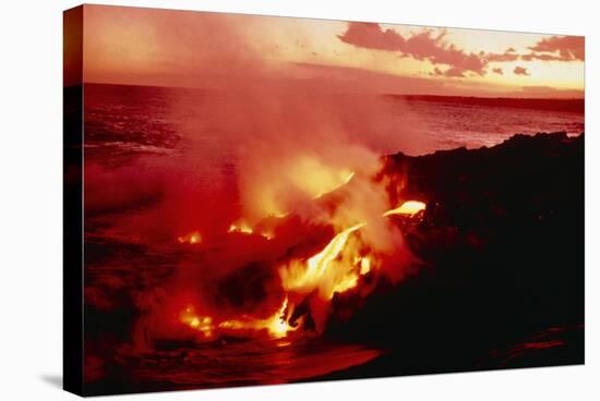Lava Entering the Pacific Ocean, Hawaii-Magrath Photography-Premier Image Canvas