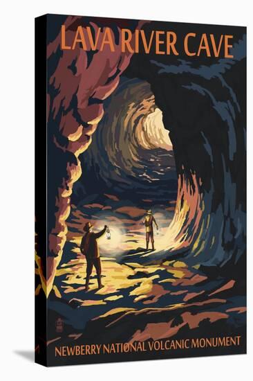 Lava River Cave - Lava Lands, Oregon-Lantern Press-Stretched Canvas