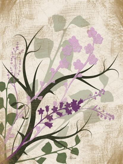 Lavender and Sage Florish-Jennifer Pugh-Stretched Canvas