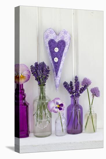 Lavender, Blossoms, Pansies, Chives Blossoms, Heart-Andrea Haase-Premier Image Canvas
