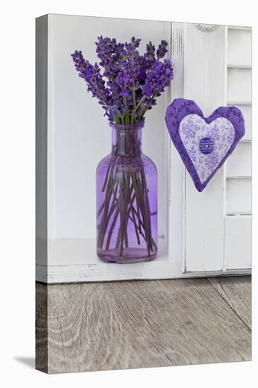 Lavender, Blossoms, Vase, Heart-Andrea Haase-Premier Image Canvas