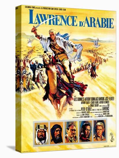 Lawrence of Arabia, French Movie Poster, 1963-null-Stretched Canvas