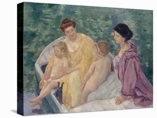 Le Bain (Two Mothers and their Children in a Boa)-Mary Cassatt-Premier Image Canvas