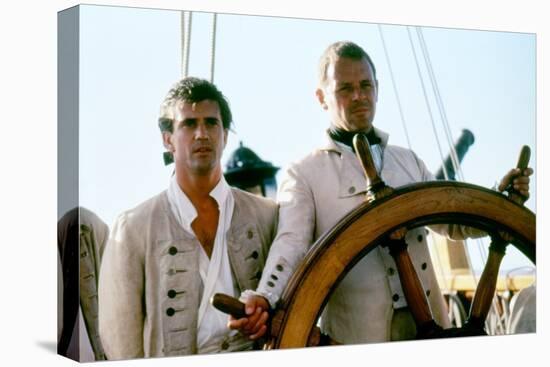 Le Bounty by Roger Donaldson with Mel Gibson and Anthony Hopkins, 1984 (photo)-null-Stretched Canvas