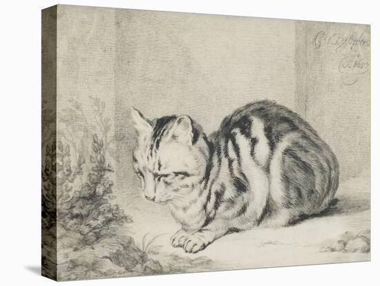 Le chat couché-null-Premier Image Canvas