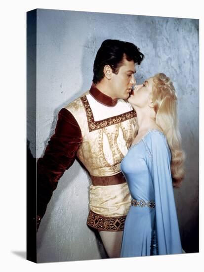 Le Chevalier du Roi BLACK SHIELD OF FALWORTH Rudolph Mate with Tony Curtis and Janet Leigh, 1954 (p-null-Stretched Canvas