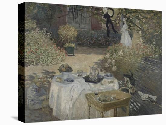 Le déjeuner ; panneau décoratif, jardin de Monet à Argenteuil, à gauche son fils Jean.-Claude Monet-Premier Image Canvas