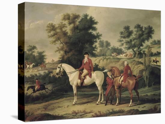 Le Départ pour la chasse : portraits équestres en costume de chasse de Louis Philippe, duc-Antoine Charles Horace Vernet-Premier Image Canvas