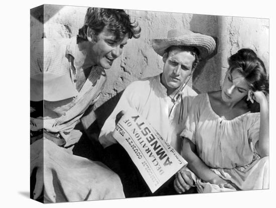 Le Gaucher THE LEFT HANDED GUN by ArthurPenn with Paul Newman en, 1957 (b/w photo)-null-Stretched Canvas