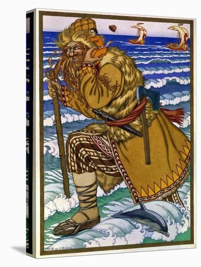 Le Geant Portant Ivan Sur Son Epaule a Travers La Mer (The Giant Carried Ivan on His Shoulders Back-Ivan Bilibin-Premier Image Canvas