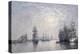 Le Havre, Eure Basin, Sailing Boats at Anchor, Sunset; Le Havre, Bassin De L'Eure, Voiliers a…-Eugène Boudin-Premier Image Canvas